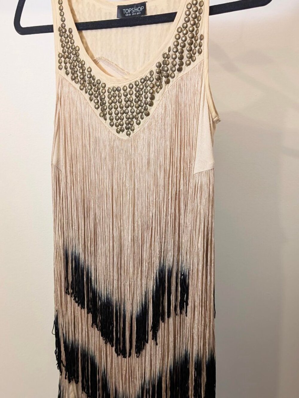 Topshop Statement Tassel Fringe Mini Dress – Size Small